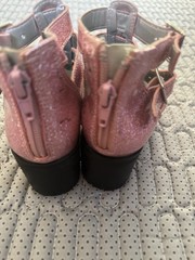 Jellypop kids Pink Glitter Gladiator Strappy Ankle Strap Zipper Sandals 12