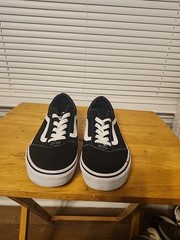 Vans Atwood Youth Sz 6 Black/White Suede/Canvas EUC