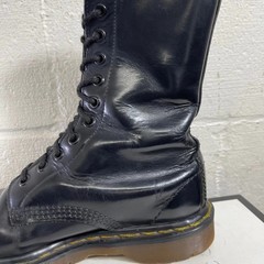 Dr. Martens Boots Black Smooth Leather 10 Eyelets Kids Sz 5 UK Made In England