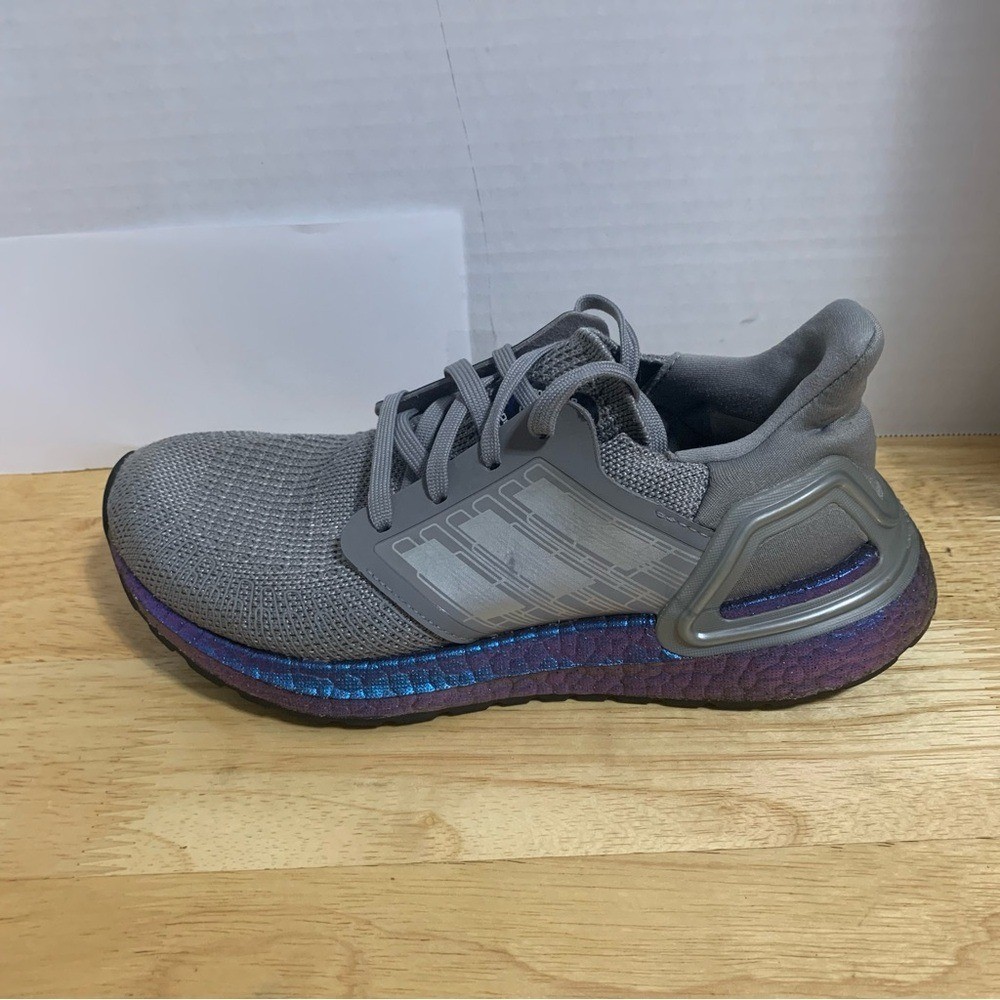 Adidas Ultra Boost 20 J Shoes Dove Grey Boost Blue Violet EG4810 NASA Size 5