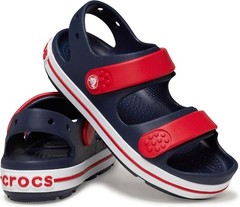 Crocs Kids Crocband Cruiser Adjustable Sandals, Navy / Varsity Red Size C 10