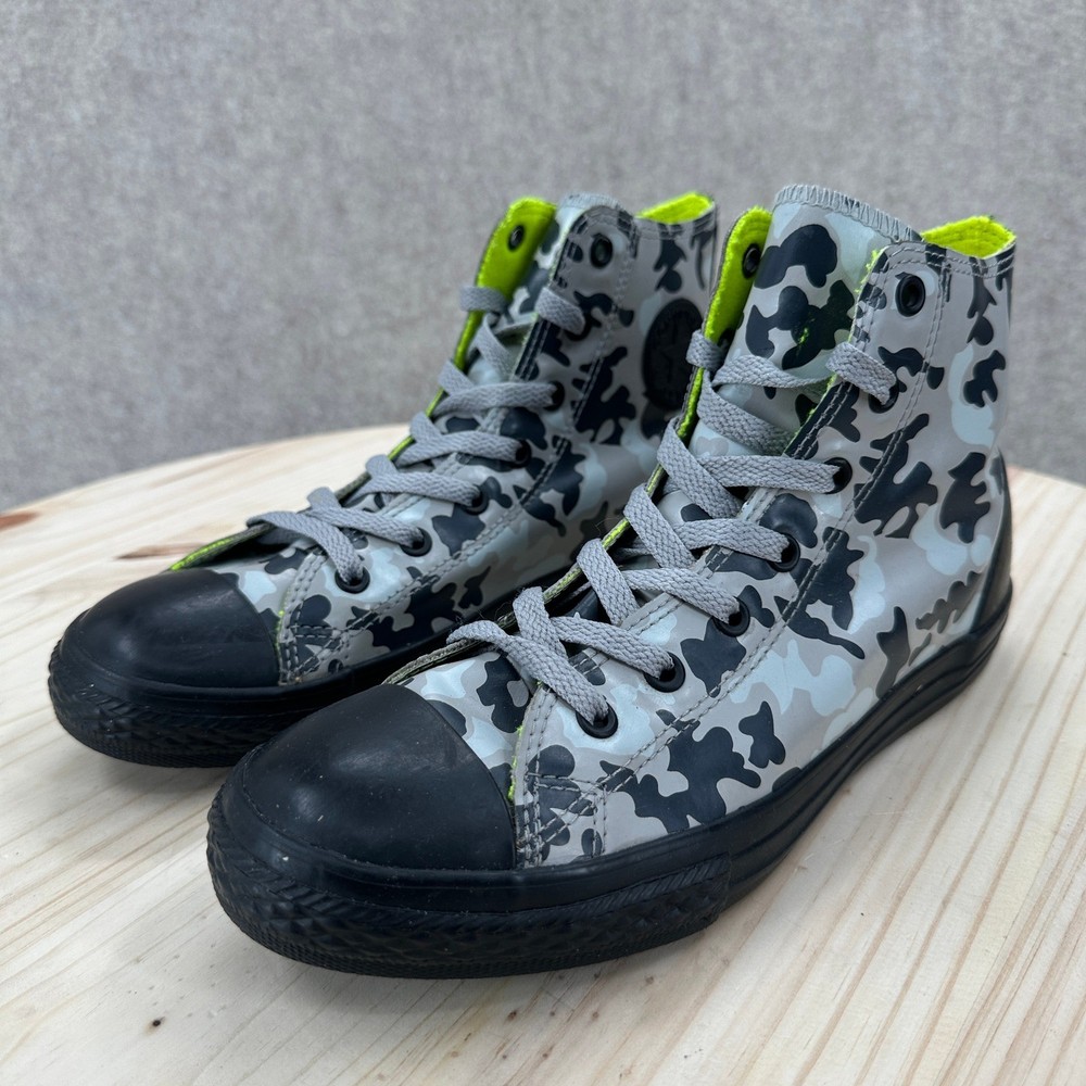 Converse Chuck Taylor Rubber Hi Camo Grey Black Neon Rain Boot Sneakers 6