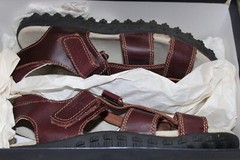 VTG Polo Ralph Lauren Leather Sandals Darren Brown OT 5 Fisherman Track Sole EUC