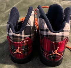 New Nike Black Red White Plaid Logo High Top Sneakers Girls Boys Kids size 3