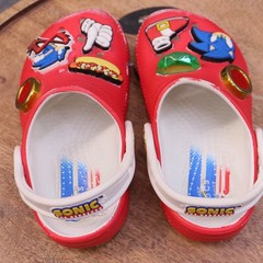 Crocs x SEGA Sonic the Hedgehog Clogs Kids Size C8 Red Limited Edition 2023