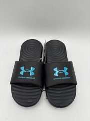 Under Armour ANSA FIXED Unisex Kids‘ NEW Slide Sandals Black/Blue US Size 4Y
