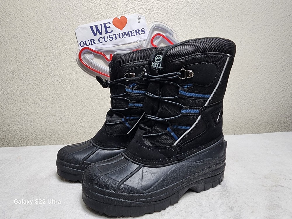 Magellan Outdoors Kids Winter Snow Boots Black Pull-On Thinsulate Size 3