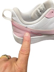 Nike Dunk Low girls boys white pink leather sneakers sz 6.5Y SKU 10-378