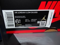 Nike Air Jordan 1 Low OG „Neutral Grey“ CZ0858-100 GS 6.5Y / Women’s 8 US