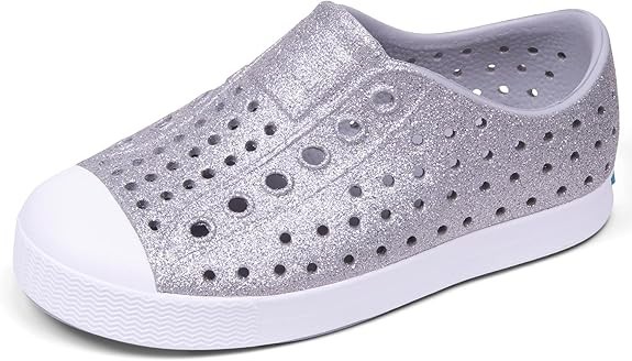 Native Jefferson Platinum Bling Slip On Shoe Size 2 Glittered Little Kids New