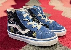 VANS Toddler Size 7 EU 23.5 zip Space Dinosaurs Good Condition suede