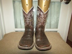 Mexico Square Toe Cowboy Western Boots Brown Exotic Youth Kids size 1 Mex 21
