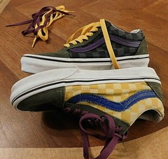 Vans multi-color checkerboard suede/canvas lo-top shoes men’s 4 women’s 5.5