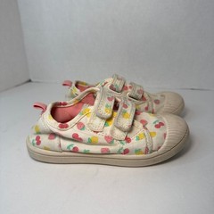 Cat & Jack Toddler Parker Fruit Printed Sneakers Cream Washable Canvas Size 9