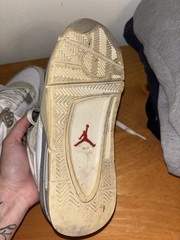 Jordan 4 retro white oreo Mid Top Sneaker Kids 7Y , visibility worn