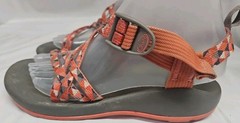 Chaco ZX/1 Strappy Sandals Shoes Orange Coral Gray Kids Sz 6 Sunmer Shoes GUC