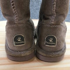 Bearpaw Boots Youth 2 Elle Shearling Gray Cow Suede Pull On Comfort Ankle Top