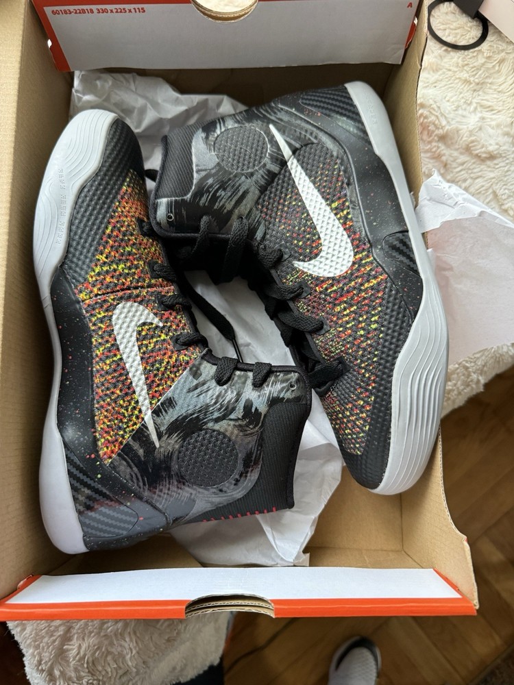 Nike Kobe IX Elite GS Black/Multicolor High Top Basketball Shoes US 6Y HJ9446