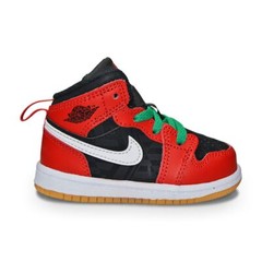Infants Nike Jordan 1 Mid SE (TD) – DQ8420 006 – Black Fire Red White Malachite