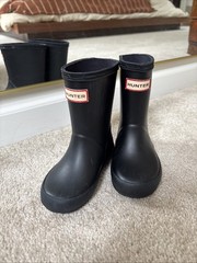 Hunter First Classic Unisex Kids Black Rain Boots UK 6 US 7/8 EU 23