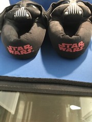 Star Wars Darth Vader Soft Plush Slippers House Shoes Kids XL 4-5