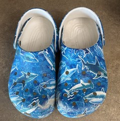 Crocs children’s Size J3 Pool Party Shark Classic Clog Shark Lover Summer