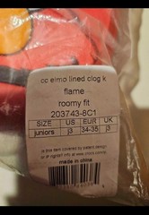 New Crocs Flame Elmo Sesame Street Lined Clog Shoes Sandals for winter Us J3