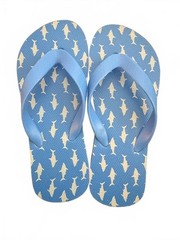 Old Navy Light Blue Flip Flops with Fish Pattern – Size 1Y-2Y