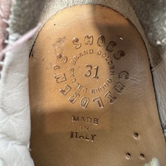 Golden Goose Superstar White Purple Star Rose Gold Glitter Heel Sneaker Size 31