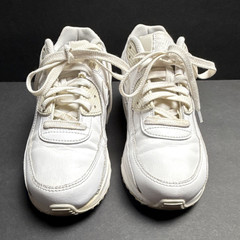 Nike Air Max 90 White Leather Low Top Sneakers Kids 6.5Y CD6864-100
