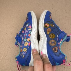 Skechers Game Kicks Interactive Kids Sneakers Shoes Size 1.5 Blue Emoji Pattern