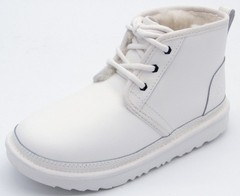 UGG – Kids Neumel Ii Mini Boots | White / White Leather | 1136847K-WWLT |
