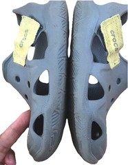 Crocs Iconic Comfort Gray Clog Strapped Sandal Kids Size C 10