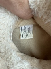 Oooh Geez Cat/Kitten/Kitty Kid/Unisex White/Cream Faux Fur Winter Slippers