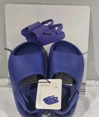 Lily & Dan Toddler Kids Blue Soft Easy To Wipe Slides With Backstrap Size 7/8