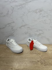 Vans Little Kids Old Skool Shoe White Canvas Sneakers VN0A4BUUQLZ Sz 13 New