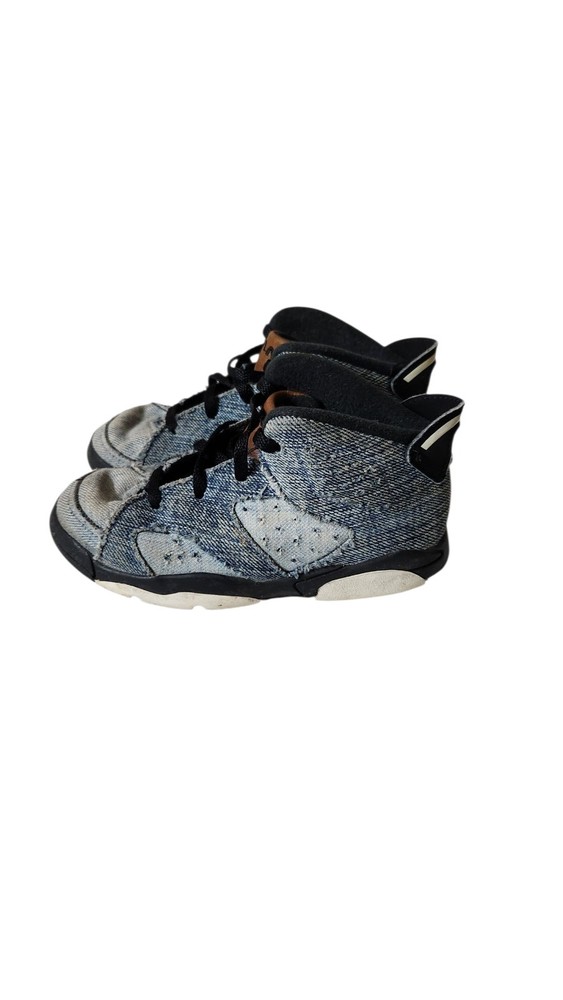 Nike Air Jordan 6 Retro Blue Washed Denim Toddler Shoes CV5488-401 Size 10C