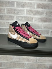 Nike Plaid Blazer Mid Hemp Pinkfire 325064-011 Youth Size 5.5