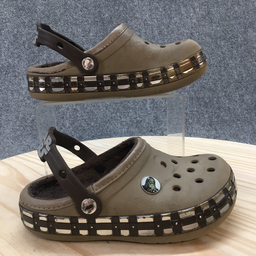 Crocs Sandals Kids 1 Star Wars Chewbacca Classic Lined Slingback Clogs Brown