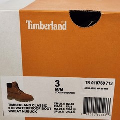 Size 3 Big Kids – Timberland Classic 6″ Inch WATERPROOF – Wheat Nubuck Leather