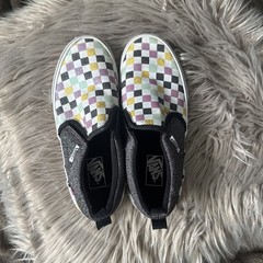 VANS Checkered Multicolored- Kids Slip On Shoes Size US 3 Big Kid Size