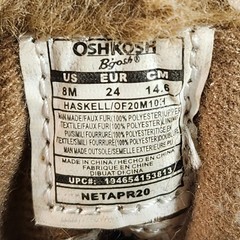 OshKosh Bgosh Haskell Brown Faux Leather Fur Lined Boots Kids Size 8M OF20M10H