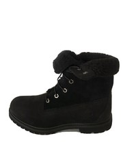 New Timberland Premium Roll Top Boot Black Nubuck Youth Girl/ Boy 3 M