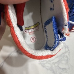 Marvel Spidey Kids High Top Sneakers Blue Red Strap Size 5