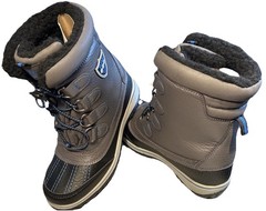 Totes Boys Size 2 David Winter Snow Boots Cold Weather Waterproof Gray