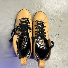 Jordan 7 Retro Unisex Kids High Top Leather Sneakers Tan/Black 7Y DZ4730-200