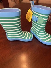 Sun Squad- Kids‘ Garden Rain Boots- Cabana Stripe, Small 5-6