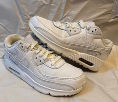 Nike Air Max 90s Recraft Triple White Kids Youth CD6864-100 size 5Y