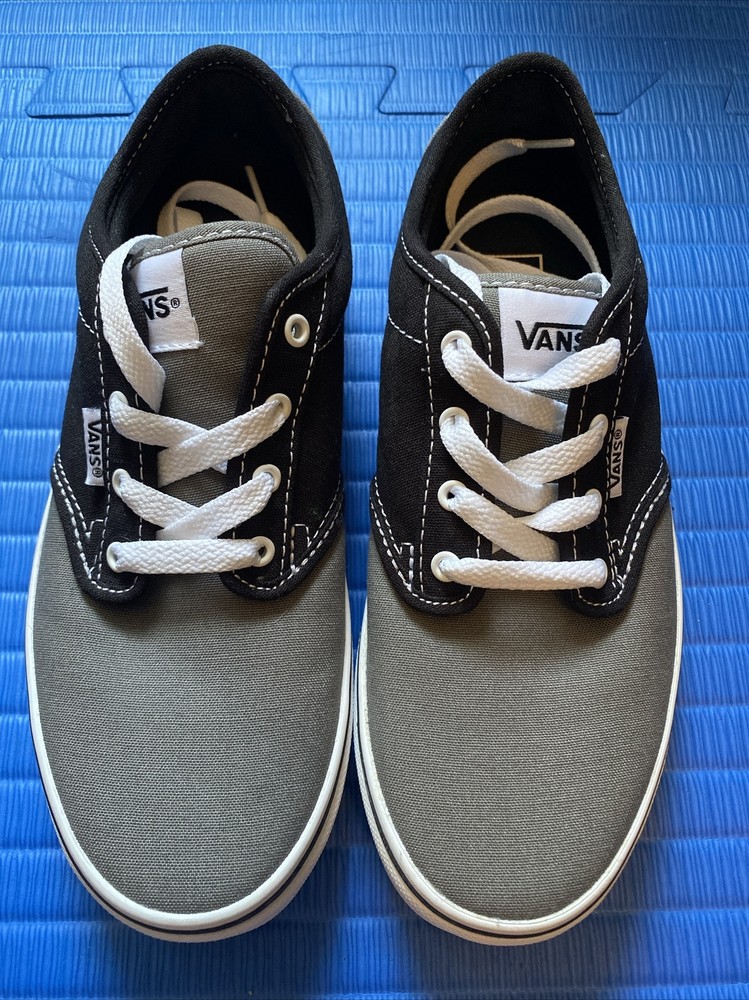 Vans Off the Wall Black Gray White Skate Shoes Sneakers Size 4.5Y