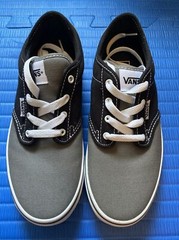 Vans Off the Wall Black Gray White Skate Shoes Sneakers Size 4.5Y